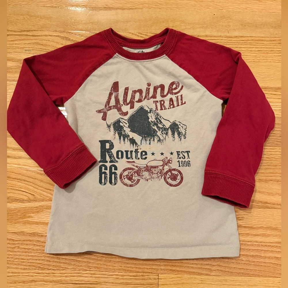 Route 66 Red and Gray Baby Top